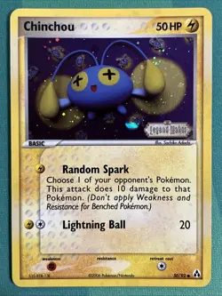 Pokemon Card - Chinchou - Reverse Holo - Common (50/92) ex Legend Maker NM - Image 1