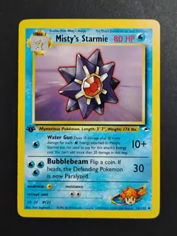 Misty's Starmie 56/132 1st Edition Gym Heroes Non-Holo LP Vintage Pokemon Card - Image 1