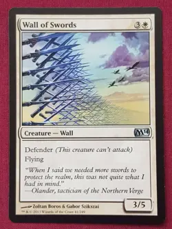 Magic The Gathering 2014 CORE SET M14 WALL OF SWORDS white card MTG - Image 1