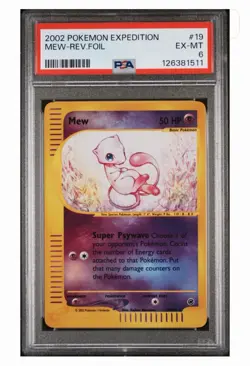 PSA 6 Mew Reverse Holo 19/165 Expedition 2002 Pokemon Card Near Mint - Image 1