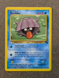 Pokemon Card 1999 SHELLDER Common 54/62 Original Fossil Set Vintage NM - Image 1