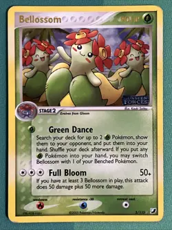 Pokemon Card - Bellossom - Reverse Holo - Rare (3/115) ex Unseen Forces *DMG* - Image 1