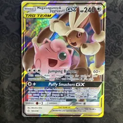 MEGA LOPUNNY & JIGGLYPUFF GX 165/236 HOLO GX RARE COSMIC ECLIPSE POKEMON NM/M - Image 1