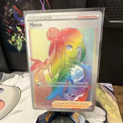 Pokemon TCG Nessa 196/185 SWSH04 Vivid Voltage Secret Rare Full Art Holo EN - Image 1