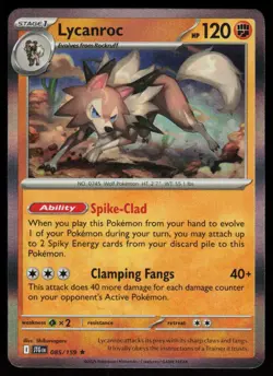 Lycanroc 085/159 Rare Journey Together Pokemon Holo Near Mint - Image 1