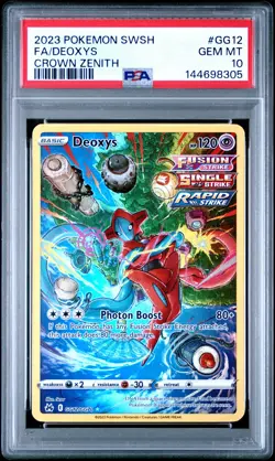 2023 POKEMON SWORD & SHIELD CROWN ZENITH #GG12 FULL ART/DEOXYS PSA 10 - Image 1