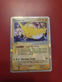 Pokemon EX FireRed & LeafGreen ZAPDOS EX Cracked Ice Holo 116/112 HP - Image 1