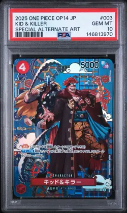 Kid & Killer 003 Special Alternate Art One Piece Japanese PSA 10 OP14 SP - Image 1