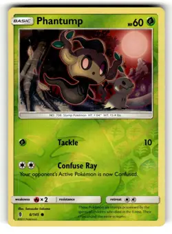 Phantump 6/145 Common Guardians Rising Reverse Holo Pokemon Lightly Played - Image 1