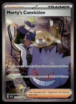 Morty's Conviction 211/162 Special Illustration Rare Temporal Forces Pokemon NM - Image 1