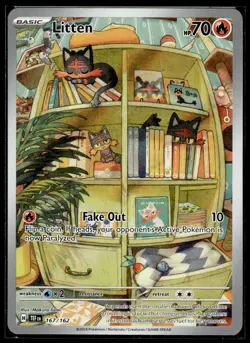 Litten 167/162 Illustration Rare Temporal Forces Pokemon NM - Image 1