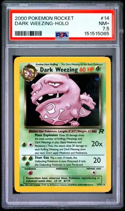 2000 POKEMON ROCKET #14 DARK WEEZING-HOLO PSA 7.5 - Image 1