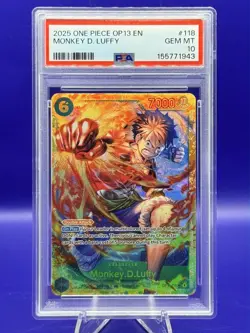 One Piece Monkey D Luffy OP13-118 Carrying On His Will SEC PSA 10 - Image 1