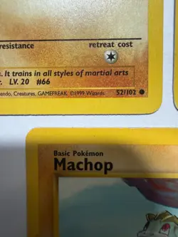 Machop 52/102 Base Set Pokemon Card WOTC Vintage Unlimited Common 1999 - Image 2