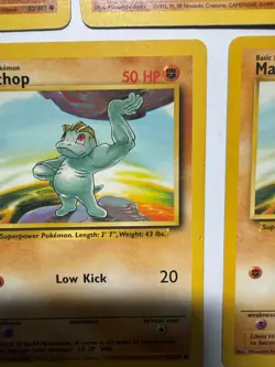 Machop 52/102 Base Set Pokemon Card WOTC Vintage Unlimited Common 1999 - Image 3