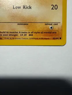 Machop 52/102 Base Set Pokemon Card WOTC Vintage Unlimited Common 1999 - Image 5