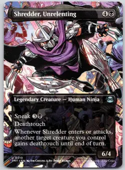 Shredder, Unrelenting (Borderless) 0210 Teenage Mutant Ninja Turtles MTG NM - Image 1