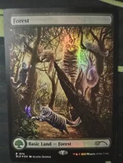*FOIL* Forest (1515) Secret Lair Raining Cats and Dogs NM M MTG - Image 1