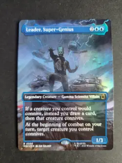 Leader, Super-Genius (Borderless Foil) Rare MTG Marvel Super Heroes - Image 1
