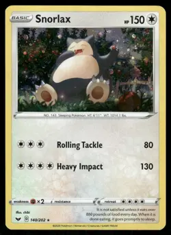 Snorlax (Cosmos Holo) 140/202 Holo Promo Blister Exclusives Pokemon Holo NM - Image 1