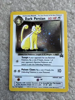 Pokemon TCG Dark Persian #17 Holo Black Star Promo WOTC - Image 1