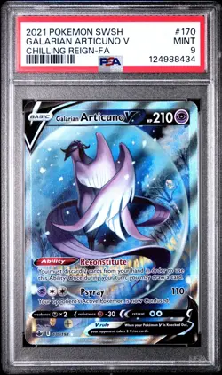 Pokemon TCG Galarian Articuno V 170/198 Chilling Reign Alternate Art PSA 9 - Image 1