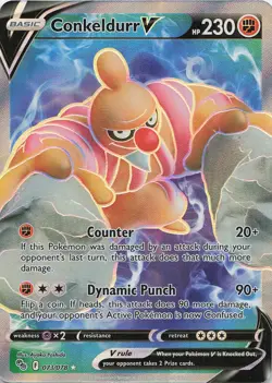 Conkeldurr V 073/078 Ultra Rare Pokemon GO Pokemon Lightly Played - Image 1
