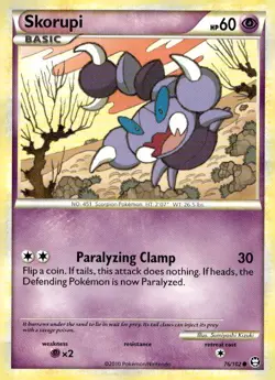 Skorupi 76/102 Common HGSS Triumphant Pokemon Lightly Played - Image 1