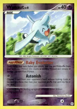 Wynaut 42/130 Rare Diamond & Pearl Pokemon Lightly Played - Image 1