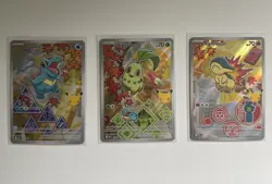 Pokemon First Partner Series 2 - Johto Starter Set Chikorita Cyndaquil Totodile - Image 1