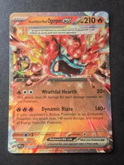Hearthflame Mask Ogerpon ex 017/131 NM Prismatic Evolutions Holo Pokemon - Image 1