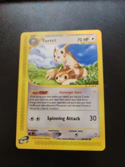 Pokemon Furret 48/147 Aquapolis Uncommon 70 HP Stage 1 TCG 2002 light Play! - Image 1