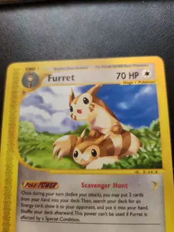 Pokemon Furret 48/147 Aquapolis Uncommon 70 HP Stage 1 TCG 2002 light Play! - Image 2
