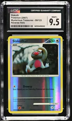 *POP 2* CGC 9.5 Slakoth Reverse Holo Mysterious Treasures 99/123 Pokemon 2007 - Image 1