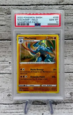 2020 Pokemon SWSH Machamp Holo Champions Path #026 PSA 10 GEM MINT 💎 - Image 1