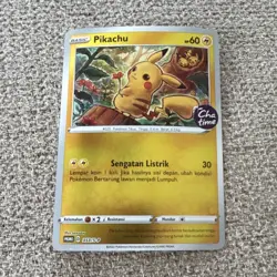 Pikachu Promo 353/S-P Chatime Stamp 2022 Campaign Holo Pokemon Indonesia - Image 1