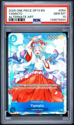 2025 ONE PIECE OP13-CARRYING ON HIS WILL ALTERNATE ART #054 YAMATO PSA 10 - Image 1