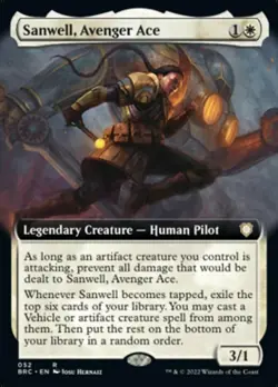 x1 Sanwell, Avenger Ace - Extended Art - Commander: The Brothers' War - NM - MTG - Image 1