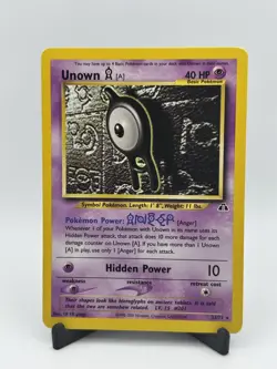 Unown A 33/75 Neo Discovery Rare Non-Holo Vintage WOTC Pokemon TCG Card - Image 1