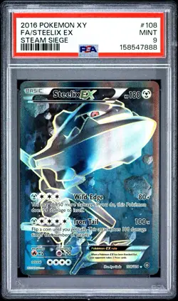 Pokemon Card Game 2016 XY Steam Siege Full Art Steelix EX 108/114 #108 PSA 9 - Image 1