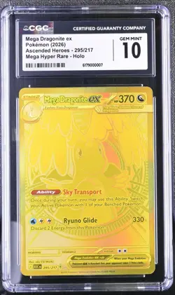 Pokemon Mega Dragonite ex Ascended Heroes Mega Hyper Rare #295 CGC 10 Gem Mint - Image 1