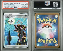 PSA 10 GEM MINT AUTO 10 Energy Gonzalo Kenny Signature Umbreon Moonbreon Pokemon - Image 3