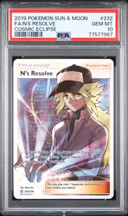 N's Resolve Pokemon Sun & Moon Cosmic Eclipse 232/236 PSA 10 - Image 1