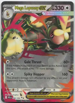 MEGA LOPUNNY EX 084/094 DOUBLE RARE PHANTASMAL FLAMES POKEMON HOLO NM - Image 1