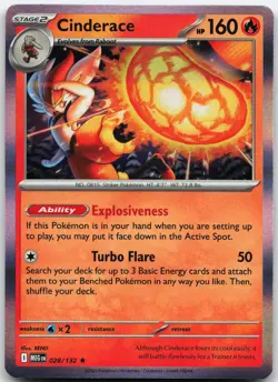 CINDERACE 028/132 RARE MEGA EVOLUTION POKEMON HOLO NM - Image 1