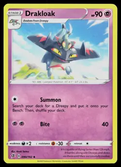 DRAKLOAK 090/192 UNCOMMON REBEL CLASH POKEMON NM - Image 1