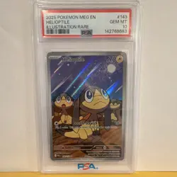 The Pokemon Company Helioptile 143/132 ME01 Mega Evolution Holo PSA 10 - Image 1