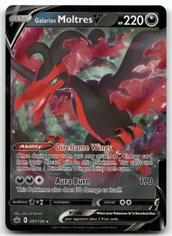 GALARIAN MOLTRES V 097/198 V RARE CHILLING REIGN POKEMON NEAR MINT - Image 1
