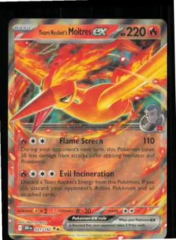 Team Rocket's Moltres ex 031/182 Double Rare Destined Rivals Pokemon Near Mint - Image 1