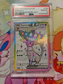 2025 Pokemon SVP EN #175 Espeon ex Promo Premium Figure Coll PSA 10 GEM MINT - Image 1